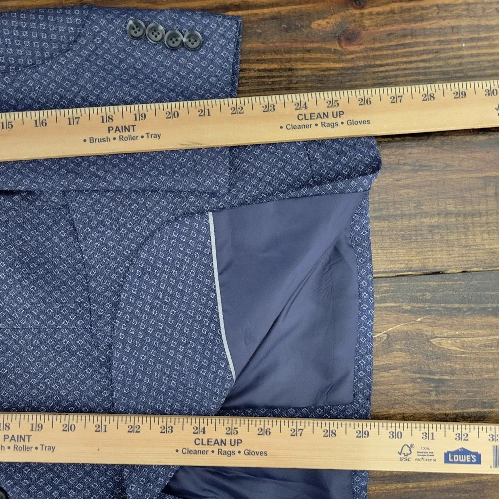 J.F Ferrar Men's Sport Coat‎ Blazer Two Button Blue Polyester Blend Size 42-44S